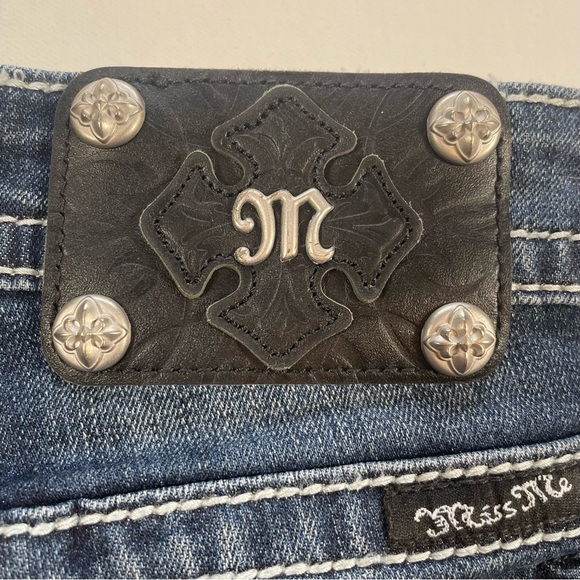 Miss Me Bootcut Jeans JP5534B Embroidered Fleur-de-Lis Wings  Sz 26 - Picture 13 of 14
